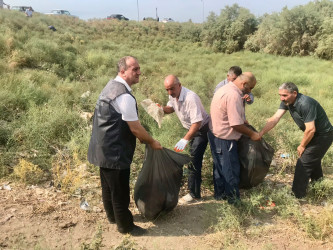 Sabirabadda Kür çayının sahilində “Konstitusiya və Suverenlik İli” çərçivəsində iməcilik aksiyası keçirilib