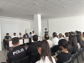 Sabirabadda erkən evliliyə, qan qohumları arasında nikahlara qarşı hüquqi maarifləndirmə tədbiri keçirilib