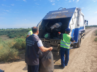 Sabirabadda Kür çayının sahilboyu zolağının tullantılardan təmizlənməsi istiqamətində fəaliyyətin təkminləşdirilməsi ilə bağlı təmizlik aksiyası keçirilmişdir