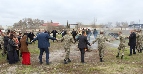 Sabirabad rayonunda yerləşən N saylı hərbi hissədə Novruz şənliyi təşkil olunub
