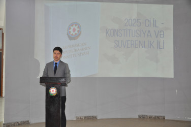 Sabirabad rayonunda 2025-ci il “Konstitusiya və Suverinlik İli” çərçivəsində “İnsanların hüquq və azadlıqlarının qorunması” mövzusunda maarifləndirici tədbir keçirilib