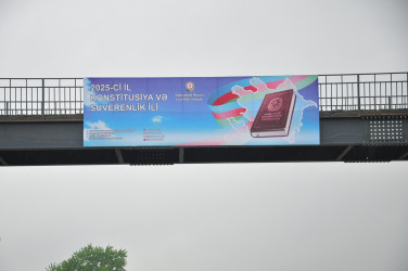 “Konstitusiya və Suverenlik İli” ilə bağlı Sabirabad rayonunda müxtəlif ölçülərdə poster və bannerlər yerləşdirilmişdir