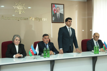 “Konstitusiya və Suverenlik İli” çərçivəsində Sabirabad rayonunda Yeni Azərbaycan Partiyasının yaradılmasının 33-cü ildönümü qeyd olunub