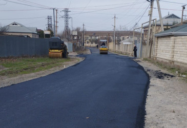 Sabirabad şəhərinin bir sıra yollarının əsaslı şəkildə təmiri davam edir