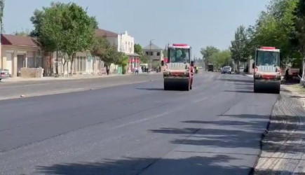 Sabirabad şəhərinin Heydər Əliyev prospektində əsaslı təmir işlərinin aparılmasına başlanılmışdır