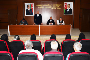 Sabirabad rayonunda Vətən Müharibəsi şəhidlərinin ailə üzvləri ilə növbəti görüş keçirilib