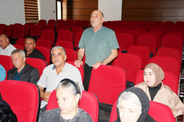 Sabirabad rayonunda Vətən Müharibəsi şəhidlərinin ailə üzvləri ilə növbəti görüş keçirilib